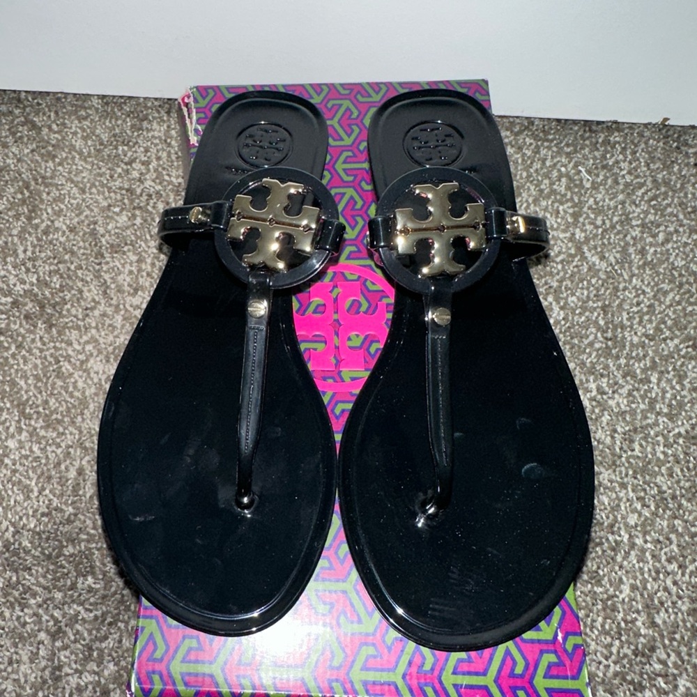 Tory Burch Black Mini Miller Jelly Sandals